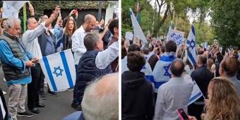 Decenas de personas se manifestan frente a la Embajada de Israel en la CDMX