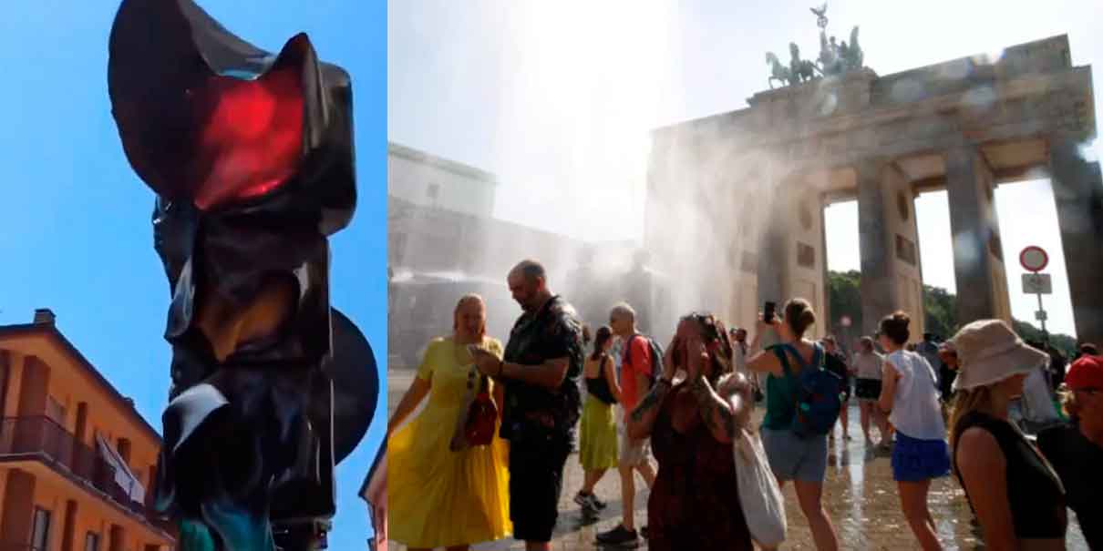 Ola de calor en Europa rompe récords históricos de temperatura; hasta semáforos derretidos