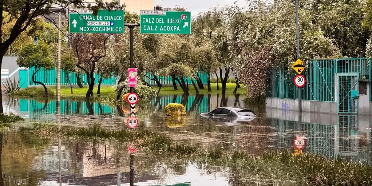 TROMBA colapsa el sur de la CDMX; inundaciones alcanzan hospital del IMSS en Tlalpan
