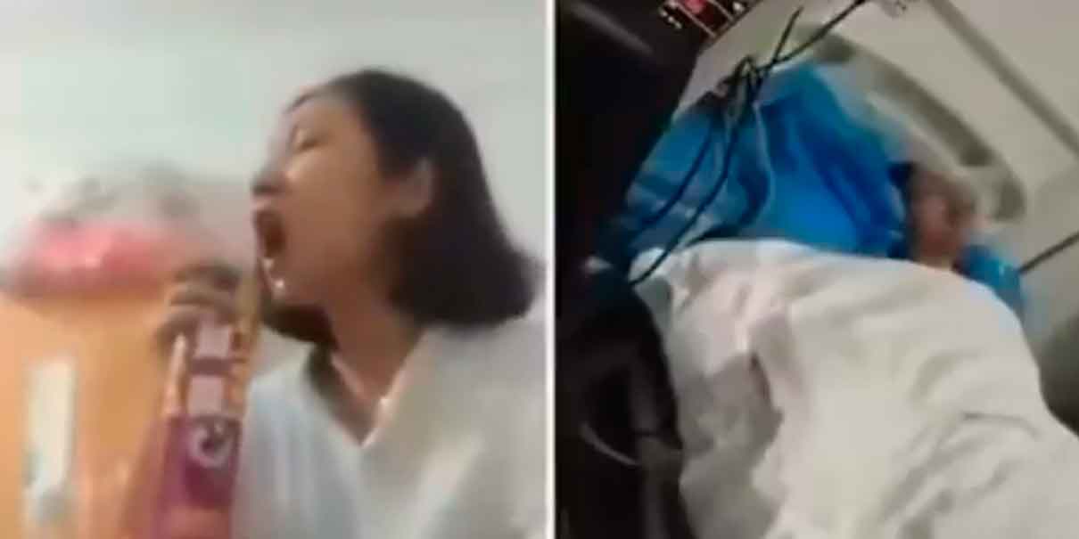 VIDEO. Mujer traga cucaracha por accidente y se rocía insecticida en la boca