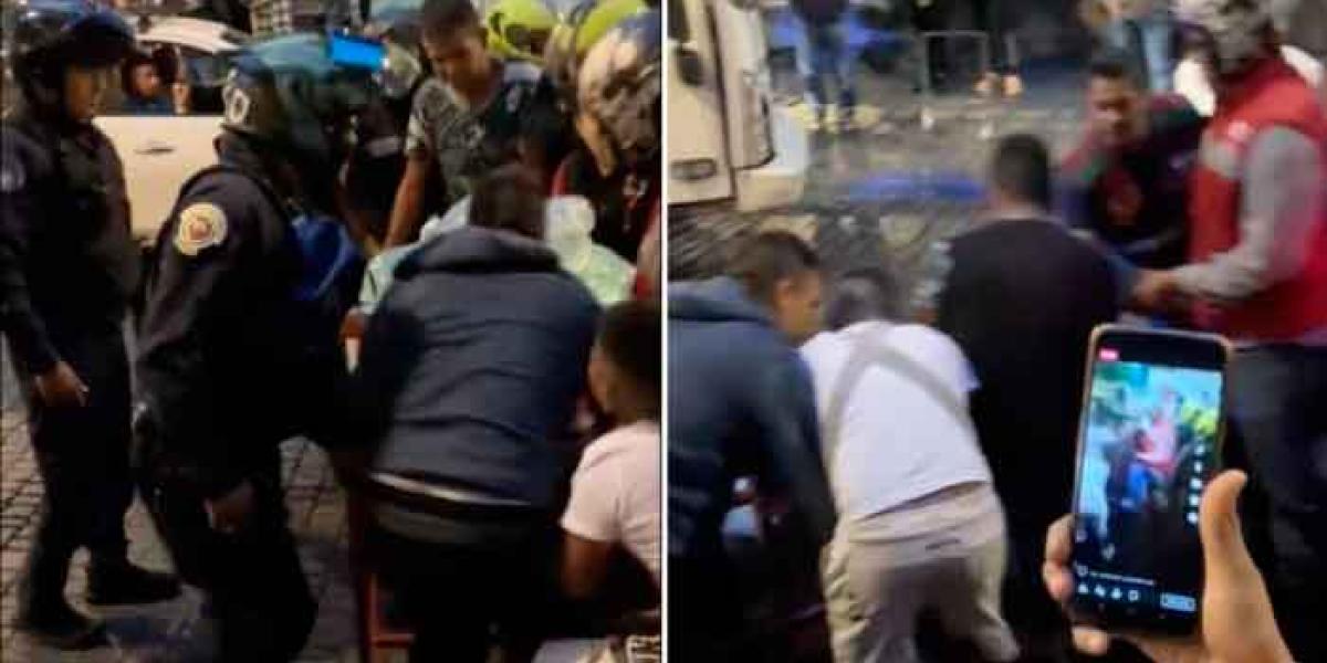Policías de la CDMX tiran puesto de elotes; ciudadanos defienden a los comerciantes