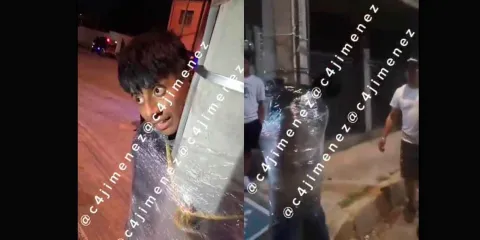 VIDEO. Vecinos enfurecidos emplayan a ladrón por robo a casa en Chimalhuacán