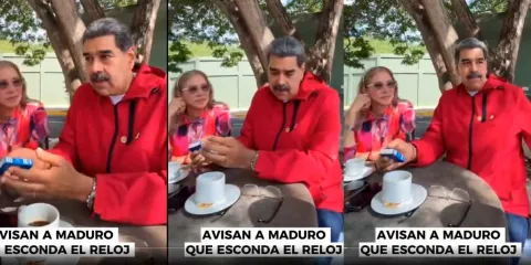 Maduro intenta ocultar un lujoso Rolex de 72 mil dólares mientras celebra victoria en elecciones