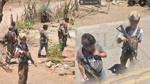 Así documentó un auto de Google Maps a civiles armados en una carretera de Sinaloa