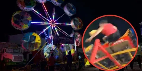Así fue el momento en que una mujer SALIÓ VOLANDO de un juego mecánico