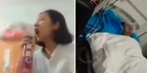 VIDEO. Mujer traga cucaracha por accidente y se rocía insecticida en la boca