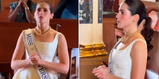 Fátima Bosch conmueve en redes al ingresar de rodillas a una basílica en Costa Rica