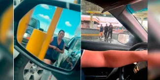 VIDEO. Quiso meterse a la fila, rayó un auto y terminó esposada por CBP en Ciudad Juárez